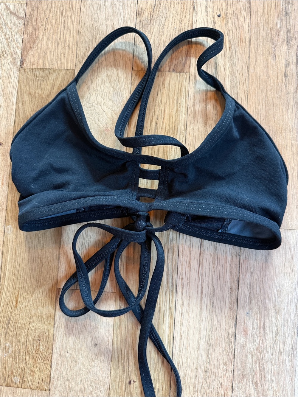 Jolyn Clothing Black Strappy Bikini Top